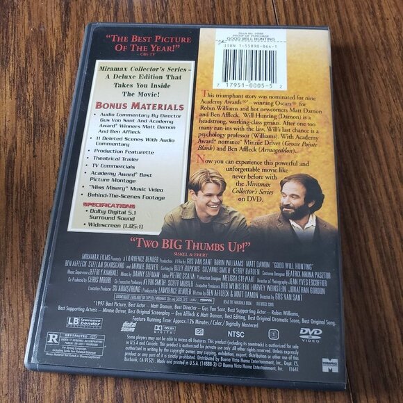 Good Will Hunting (DVD, 1998, Collectors Series) Robin Williams Matt Damon - Picture 2 of 4